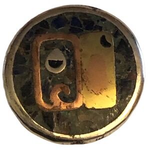 Mexico Sterling Silver Lapis Turquoise Mixed Metal Inlay Pendant Brooch Westor